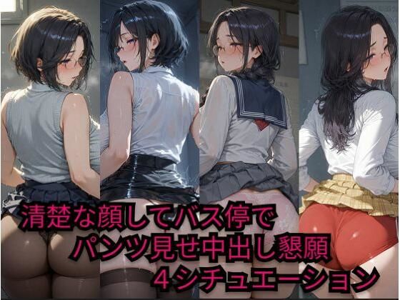 【熟女】 清楚な顔してバス停でパンツ見せ中出し懇願4シチュエーション 【d_575606】