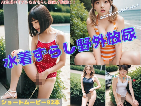 【熟女】 水着ずらし野外放尿 【d_621100】